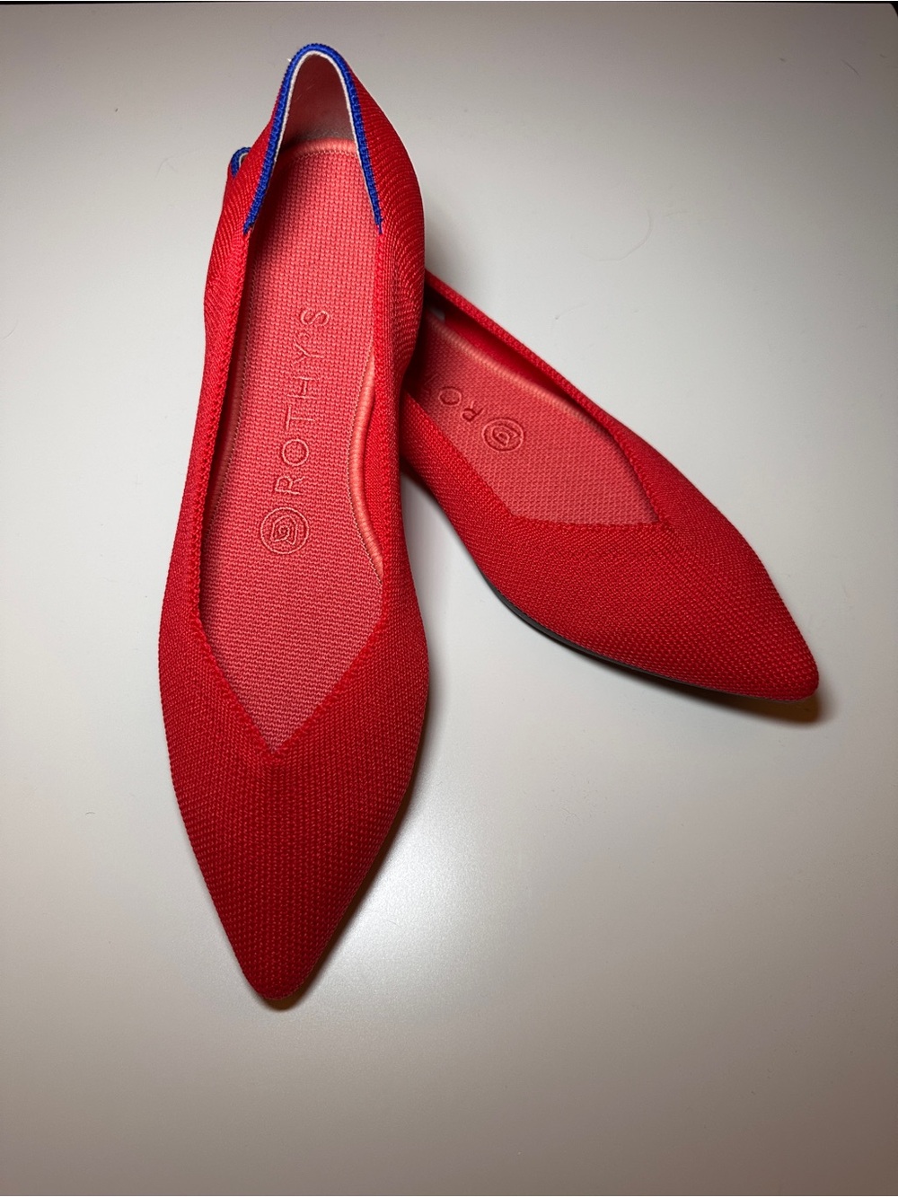 Rothy's Red Pointed Knit Flats BRAND NEW!!